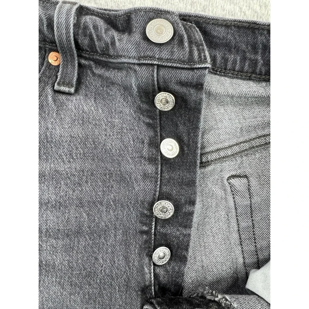 Levis 501 S Skinny Jeans Mens 30x28 Gray Slim Stretch Denim Charcoal Wash